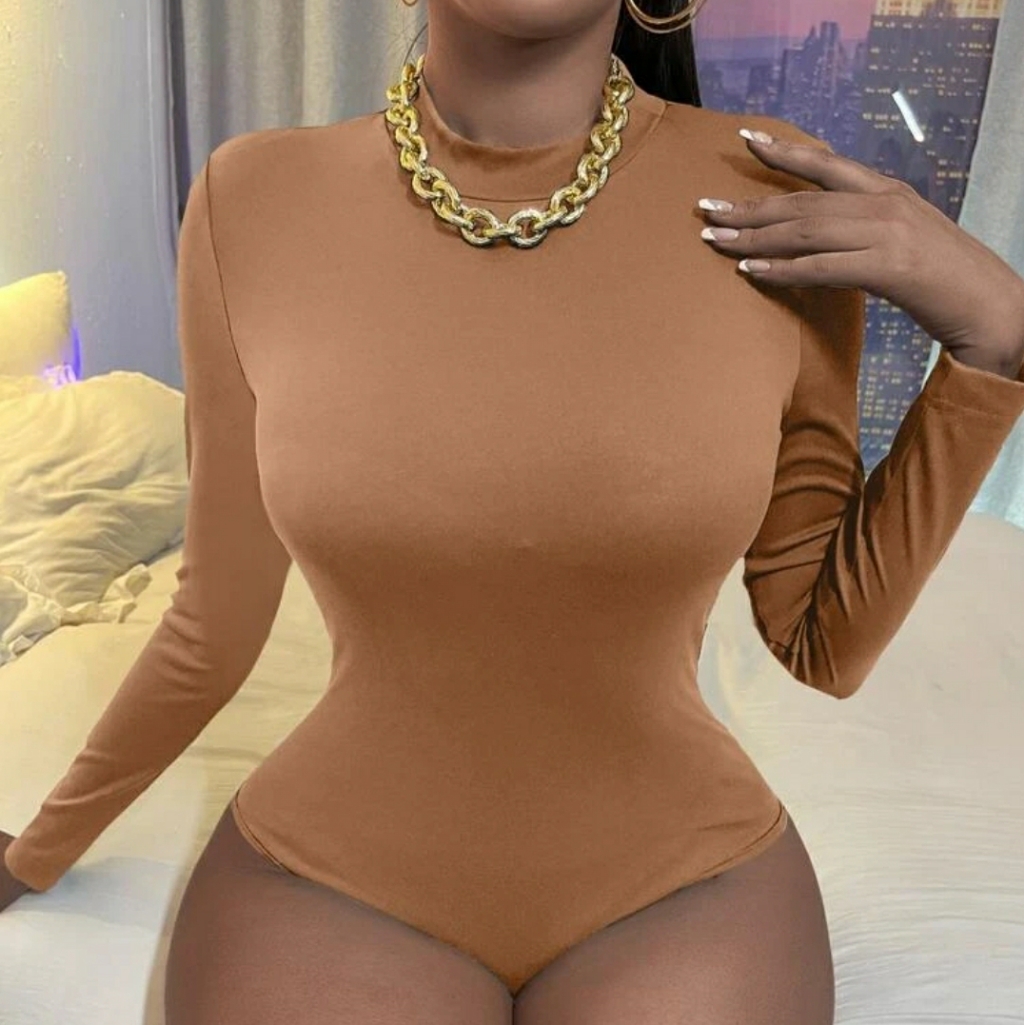 Solid Mock Neck Bodysuit
